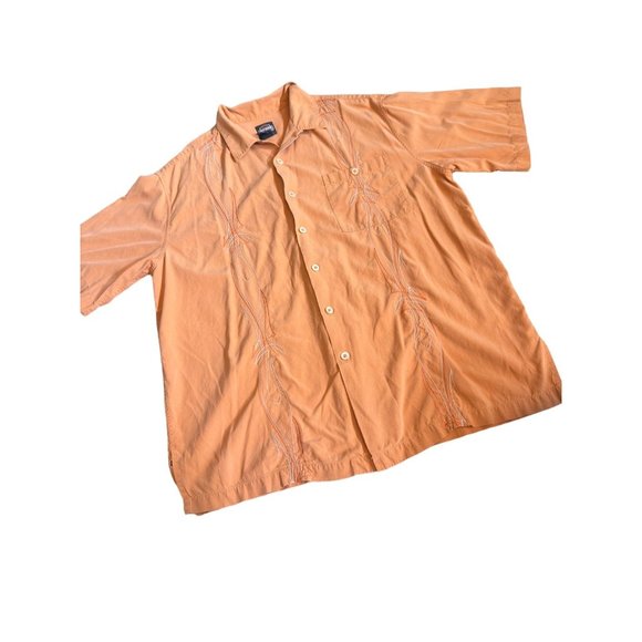 Harley‎ Davidson Silk Button Up Orange Hog Shirt Size XL - Picture 1 of 7